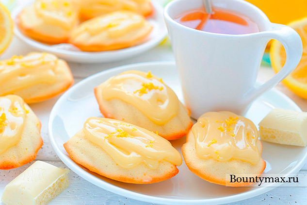 Лимонные мадлены с шоколадным кремом