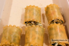 Лазанья с творожной начинкой и ветчиной