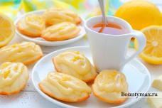 Лимонные мадлены с шоколадным кремом