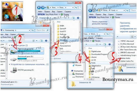 Как установить шрифт в word, в фотошоп, в windows
