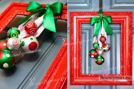 Как сделать новогодний венок на дверь своими руками