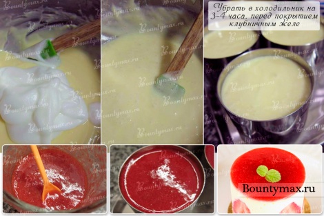 Порционные клубничные чизкейки со сливочным сыром без выпечки